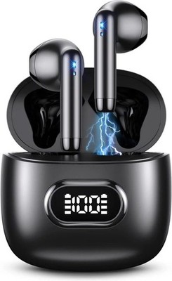 SGNICS for T-Mobile REVVL 6X 5G - Bluetooth 5.3 Ear Buds LED Power Black