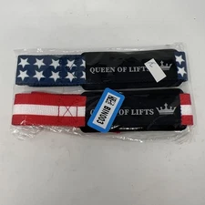 Queen of Lifts Lifting Straps 19 Inch American Flag Lifting Straps Brand New