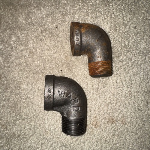 Ward 1” Black Iron Pipe Fitting Street Elbow 90 Degree Qty:2