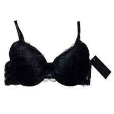 Frederick's of Hollywood Diana Lace Push-Up Bra Black Size 36C