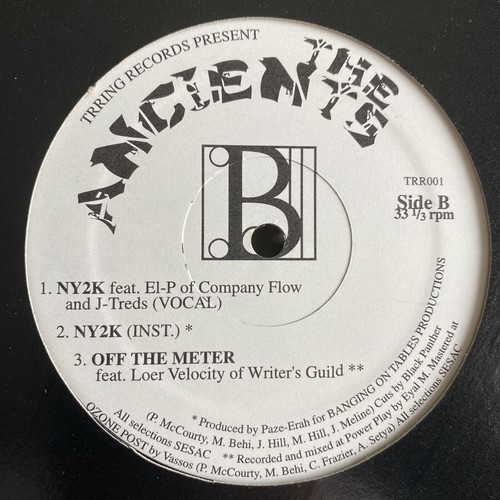 THE ANCIENTS - FULL BLAST / NY2K (12") 2000 RARE!! EL-P + J-TREDS + PAZE-ERAH - Picture 2 of 2