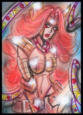 Marvel ANGELA Original Sketch Card Painting by Bianca Thompson