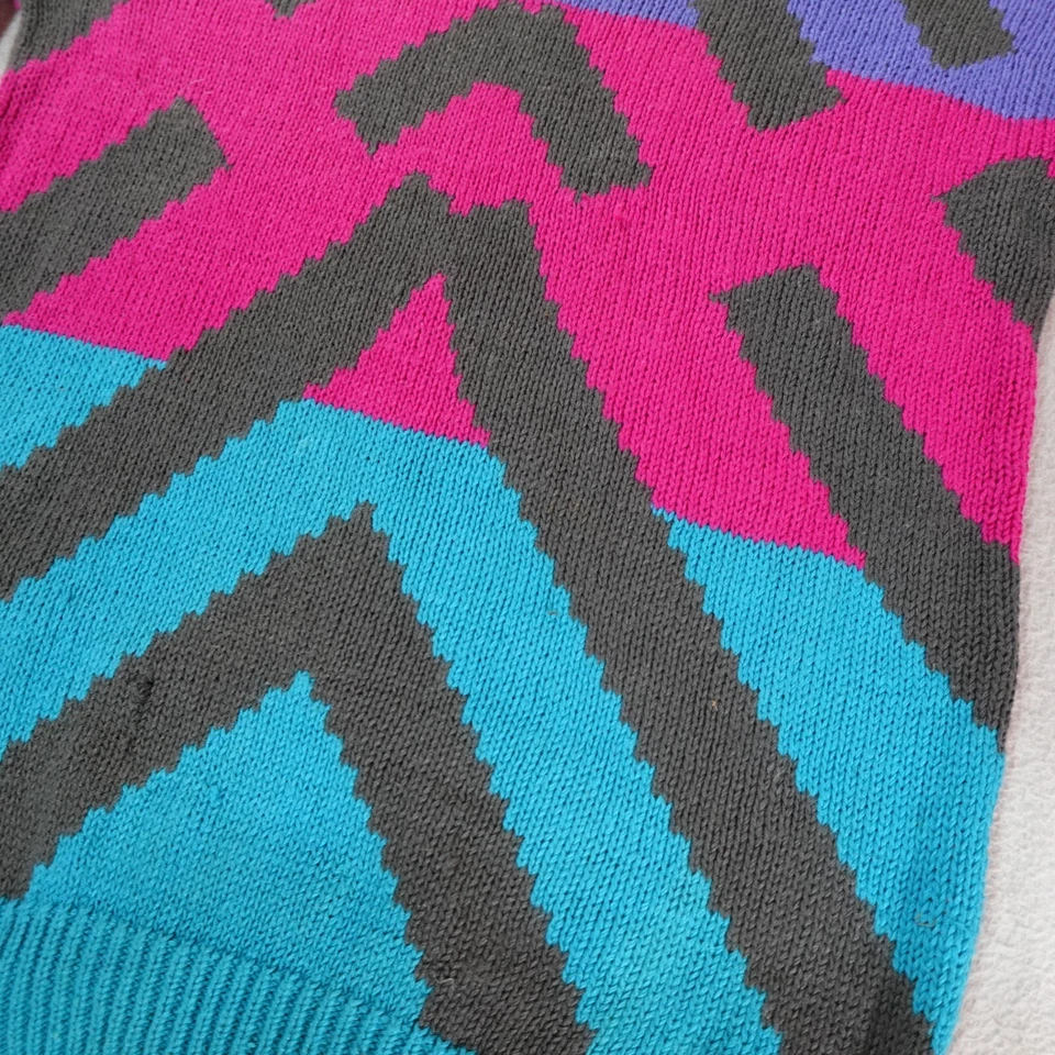 Винтажный Aztec свитер женщин маленький розовый Southwest толщиной коренастый пуловер вязаный топ - Изображение 3 из 4