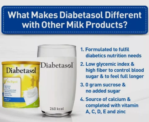 1 X DIABETASOL 800g Vanilla Flavor Diabetic Milk Powder High Calcium Nutrition - Picture 5 of 10