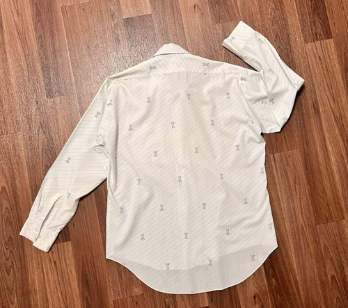 Vintage 1970s Business Shirt White/Blue Pinstripe. Size S "Transmission Towers" - Picture 7 of 7