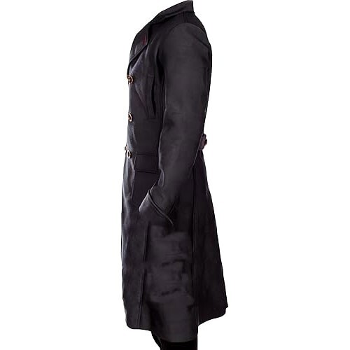 Handmade Benedict Cumberbatch Sherlock Holmes Winter Black Wool Trench Coat - Picture 5 of 7