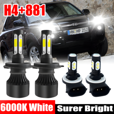 For Hyundai Tucson 2005-2009 C9B LED Headlight High Low Beam + Fog