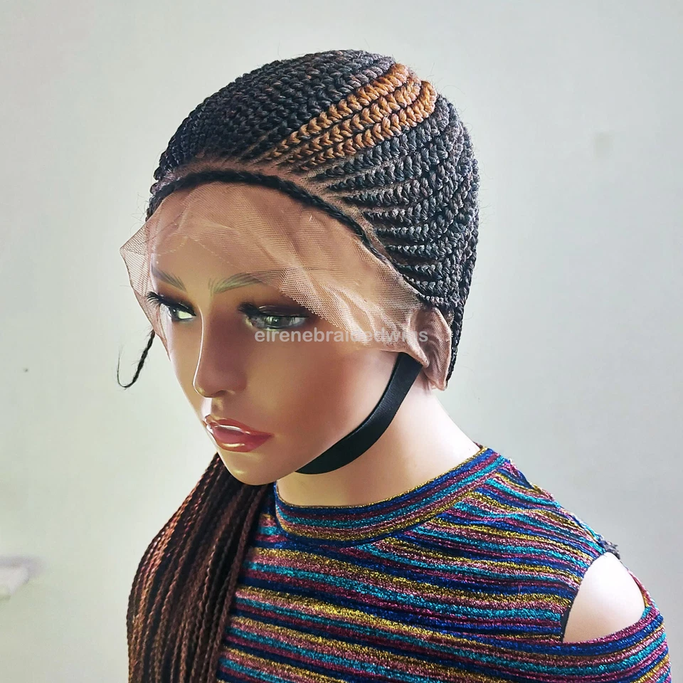 Полный кружевной Conrow Updo плетеный парик для черных женщин, высокий пучок хвост косы парик - Изображение 3 из 4