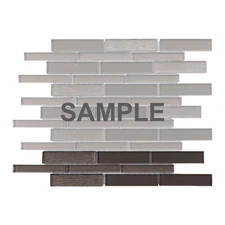 Brown Cold Spray Crystal Glass Textured Blended Mosaic Tile Kitchen Backsplash