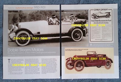 1910-1931 Doble Steam Motors History Info Article ''The Ingenious Creations of..''