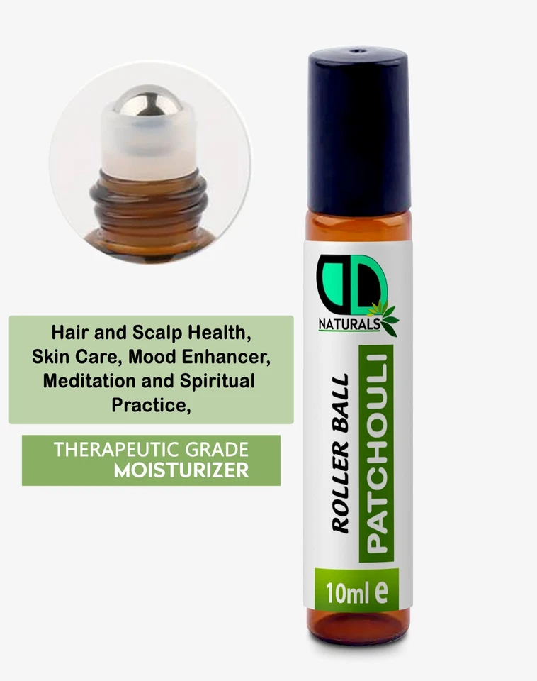 DD TECK Patchouli Essential Oil Roller Ball 10ml Aromatherapy Pure Essential Fragrance