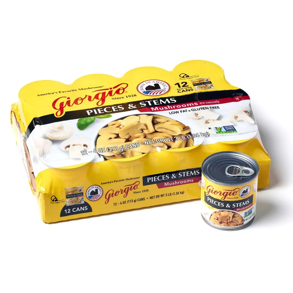 Giorgio Mushrooms Pieces and Stem 4 Ounce 12 Count