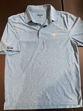 Straight Down Performance Polo Shirt Men's Medium Blue Camo Golf Embroidered 94