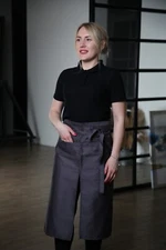 Grey Half Bib Apron 2 Pockets Waiter Waitress Restaurant for Man/Woman Uniform