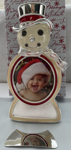 Snowman Picture Frame #769244 Things Remembered 9” x 4.5" with Engraving Plate - Picture 1 of 6
