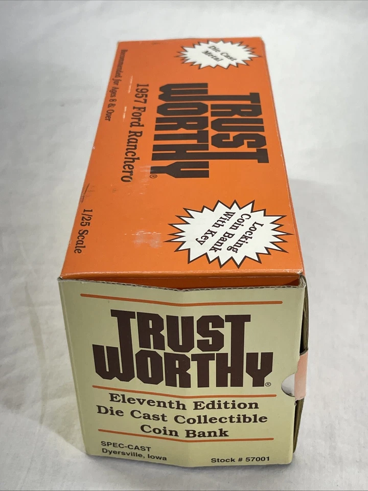 1/25 比例 TRUST WOTRHY 硬件商店 1957 年福特 Ranchero 压铸硬币银行 — 第 2/4 张图片