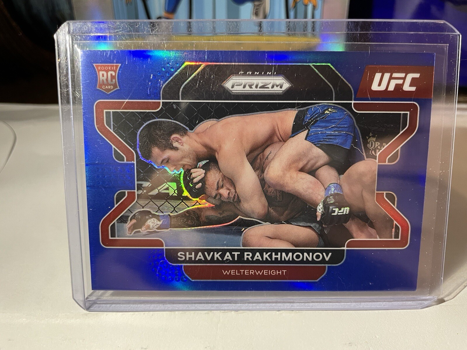 2022 Panini Prizm UFC - Blue Prizm #80 Shavkat Rakhmonov /199 (RC)