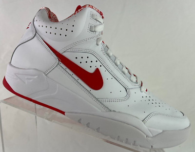Nike Air Flight Lite Mid Basketball Shoes White University Red Men's Size 10.5