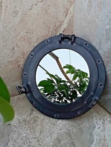 12 inch Rustic Antique Finish Porthole Nautical Wall Decor Working Ship Cabin - Picture 4 of 5