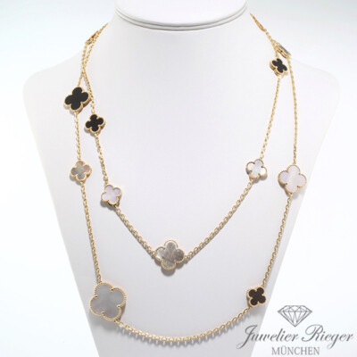 Van Cleef & Arpels Collier Magic Alhambra Gelbgold 750 Onyx Perlmutt VCARD79400