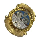 VINTAGE PIN BADGE DIAMOND VALLEY BADMINTON ASSOCIATION 80s SPORT TEAM