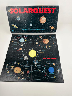 Vintage 1986 SolarQuest - Space Age Real Estate Board Game Golden COMPLETE