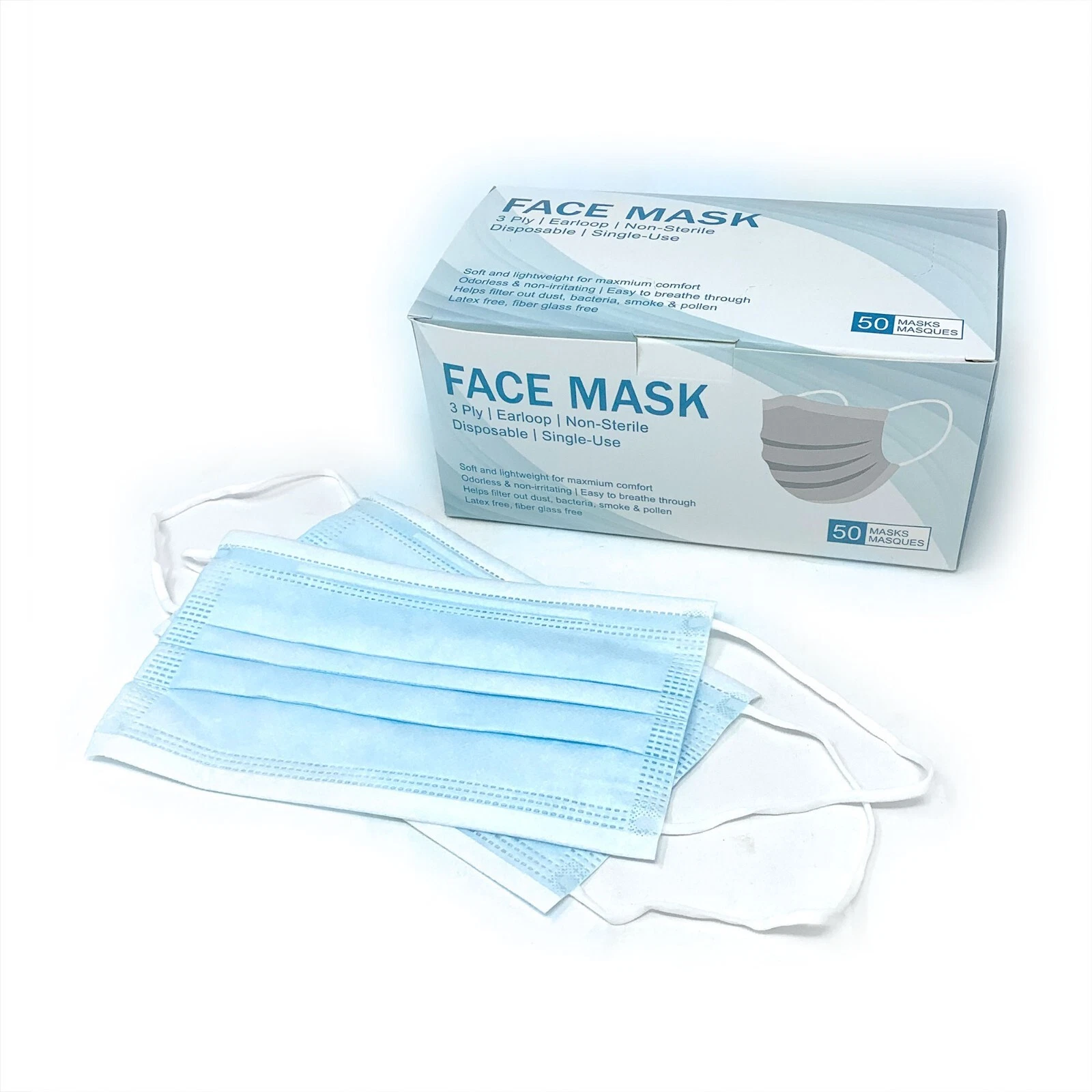 Earloop Face Masks Spa Salon Nail Art Disposable Medical Dental Mouth Cover Blue