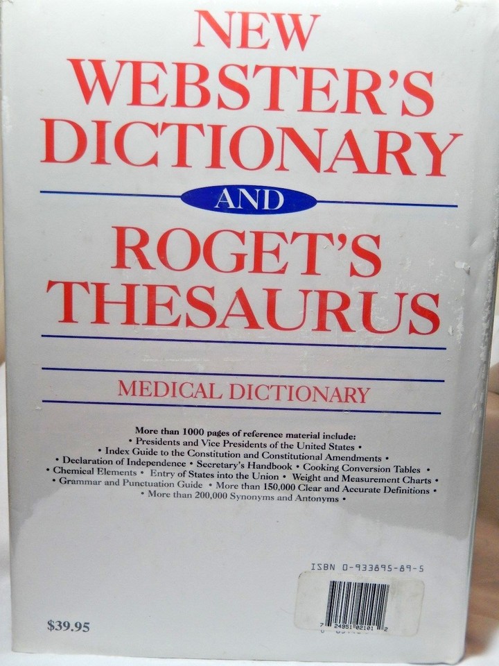 New ster's Dictionary & Roget's Thesaurus Medical Dictionary Unopened eBay