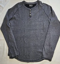 Mens BKE Long Sleeve Blue Henley Shirt Size XL - NICE