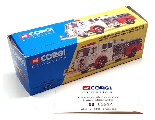 Corgi 1/50 Scale 51702 - American La France Pumper Baltimore - White/Red - Picture 5 of 5