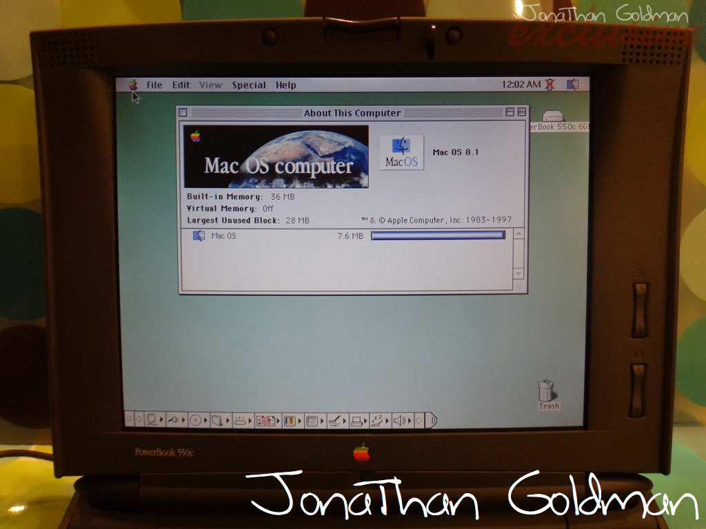 Apple Macintosh PowerBook 550c 68040 36MB RAM 5GB HD Mac OS Apple Macintosh PowerBook 550c 68040 36MB RAM 5GB HD Mac OS