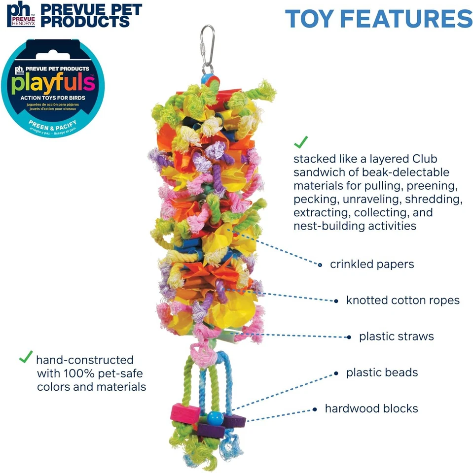 Prevue Pet Products Calypso Creations Club Bird Toy, Multicolor Parrot Toy - Image 3 of 4
