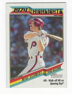 2023 Topps Heritage Baseball Phillies Mike Schmidt 1974 Highlights Card #9