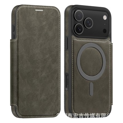 Phone Case Magnetic Leather Wallet For iPhone 17 Air 16 Pro Max 15 14 13 12 11