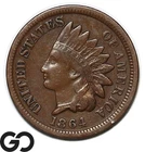 1864 Indian Head Cent Penny, Bronze, VF Tougher Variety