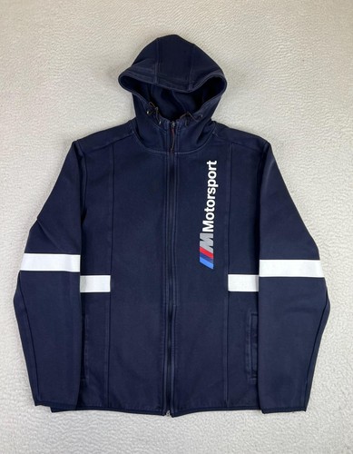 Puma BMW M Motorsport Hoodie Mens XL Blue Full Zip Racing Sweatshirt 576652-04