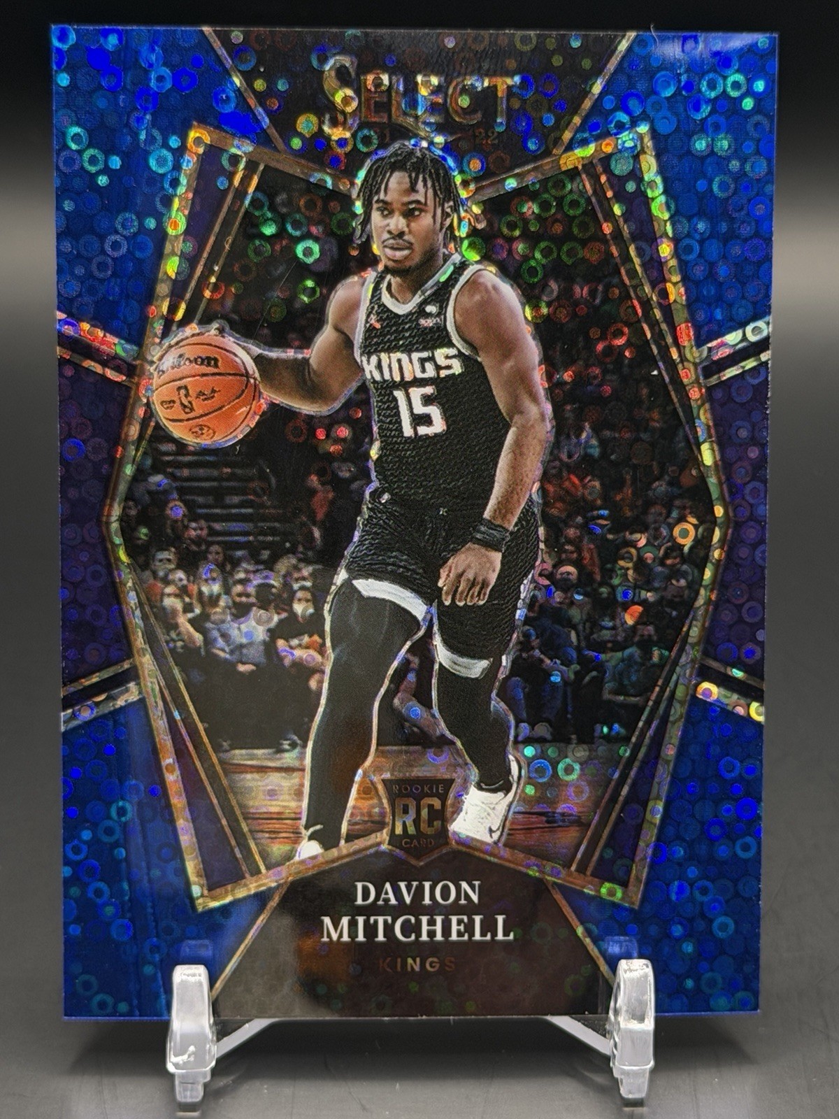 2021-22 Select Davion Mitchell Premier Level Blue Disco Prizm Rookie #7/25 Kings