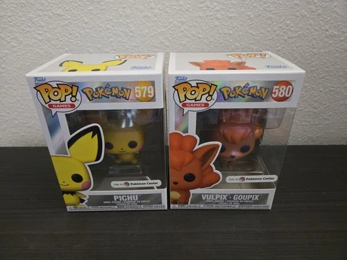 FUNKO POP! Pearlescent Pichu #579 + Vulpix #580 Pokémon Center Exclusive Bundle