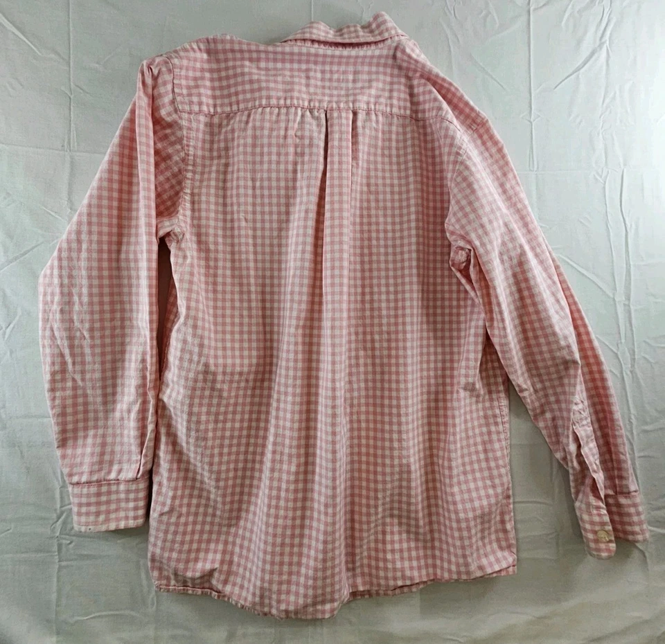 Camisa Vineyard Vines Niños Jóvenes Grande Rosa Guinga Ballena Abotonada Manga Larga Foto 3 de 4