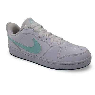 Nike Youth US 7 White Sneakers with Teal Accents Shoes DV5456-102 Excellent