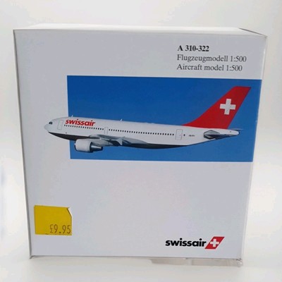HERPA WINGS 501002 SWISSAIR AIRBUS A310-322 SCALE 1:500 DIE-CAST MODEL PLANE.  