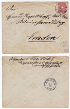 129915 - Ganzsache U 12 B - Umschlag - M&uuml;nster 2.3.1890 nach Emden