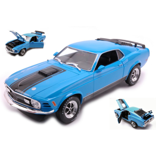 Ford Mustang Mach 1 1970 Blue 1:18 Maisto Auto Stradali -D- Neues Modell-image