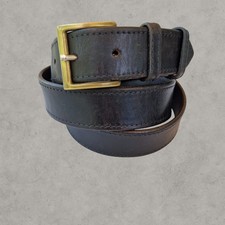 Mulberry Company Black Leather Belt Brass Buckle 90cm 36in Made In England
