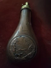 1820s  Brass and Copper Powder Flask -copper & brass