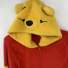 Disney Winnie The Pooh Red Yellow Sherpa Fleece Costume With Hood Size L