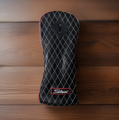 Leather Driver Headcover Black And Red Golf Premium