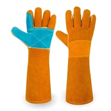 Animal Handling Gloves Bite Proof,17.7 Inches Welding Gloves,Double Leather R...