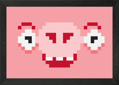 Pixel Schwein gerahmtes Wandbild Poster Leinwanddruck Bild