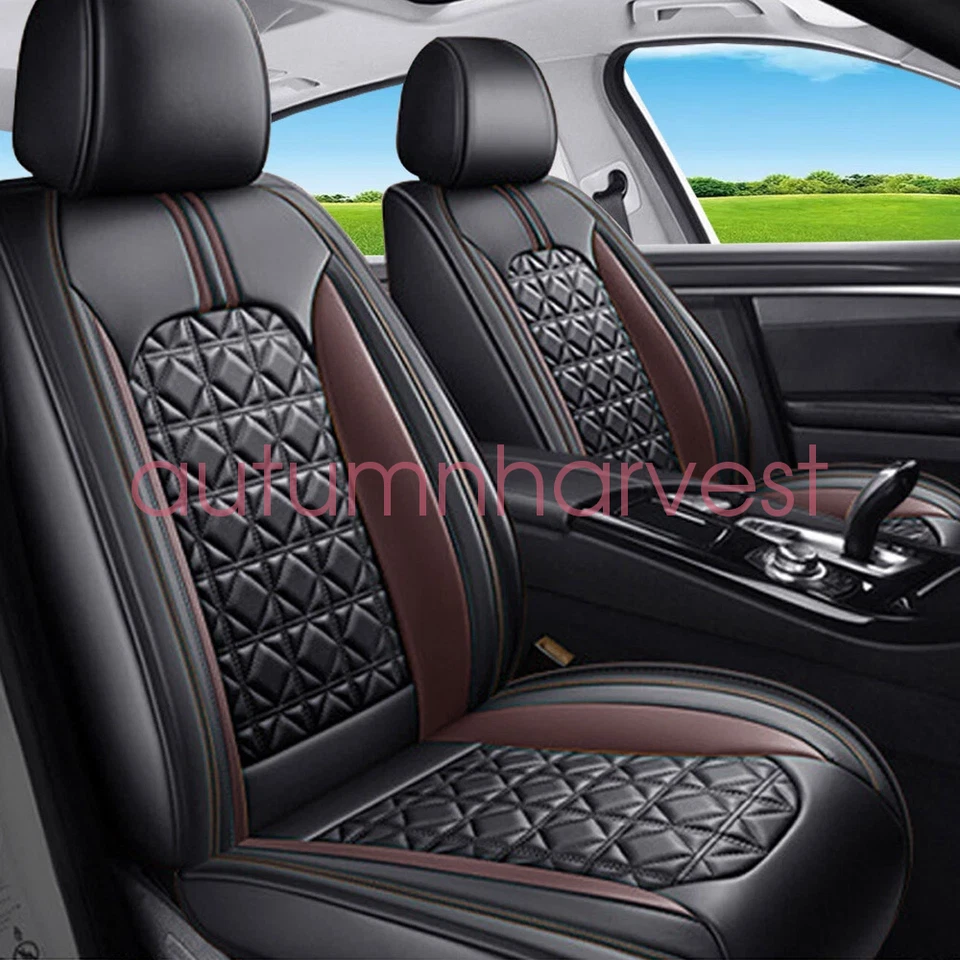 For Infiniti Car 5-Seat Cover Luxury Leather Cushion Full Set Front&Rear Black - Изображение 4 из 4